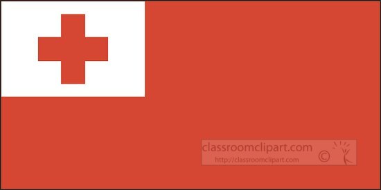 Tonga flag flat design clipart