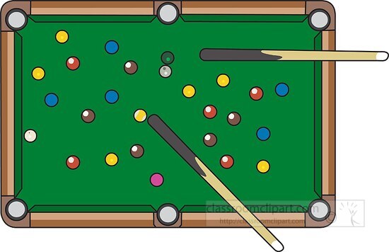 top view of pool table clipart