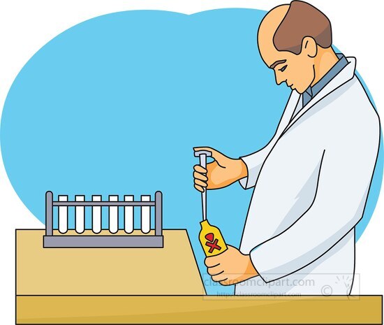 toxicologist performing test clipart