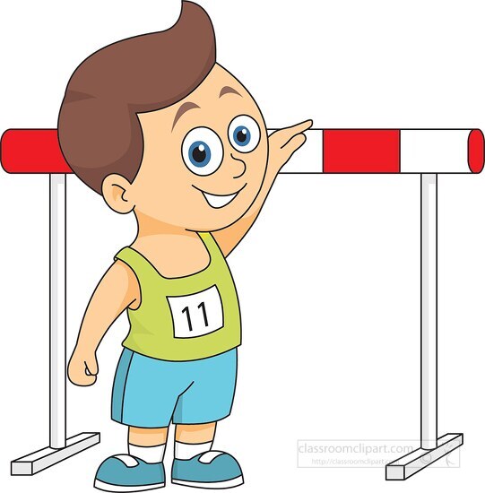 track field hurdle runner clipart