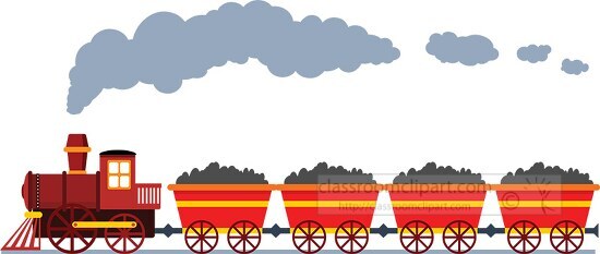 Train Clipart-train traveling along a scenic route clip art