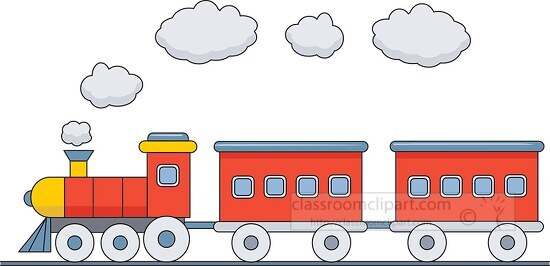 train with passenger cars clipart