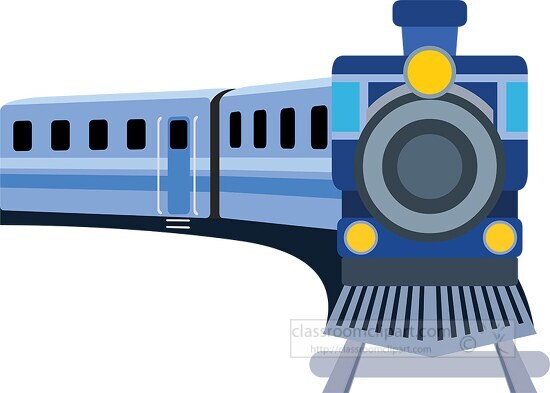 train-coming-on-turn-clipart