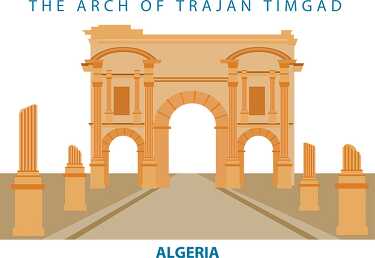 trajan timgad arch algeria graphic image clipart