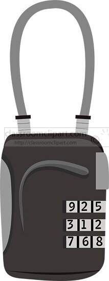 travel luggage number lock clipart