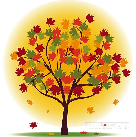 tree in fall foliage clipart
