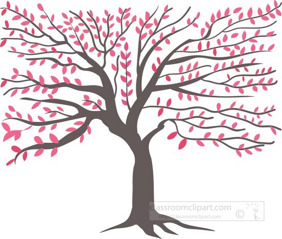 tree shaped in rectange pink leaves for spring