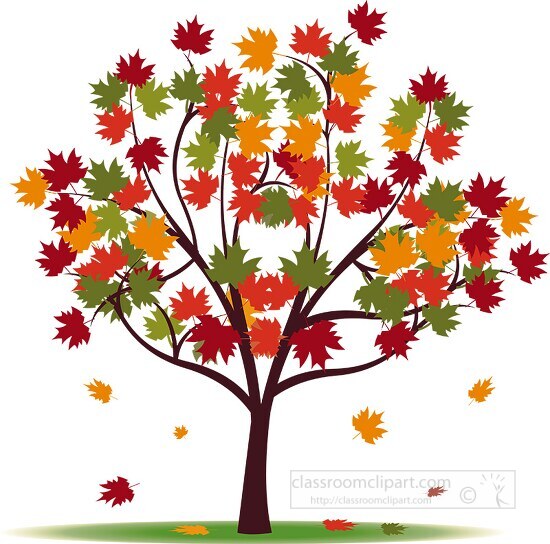 Trees Clipart-tree with fall foliage clipart