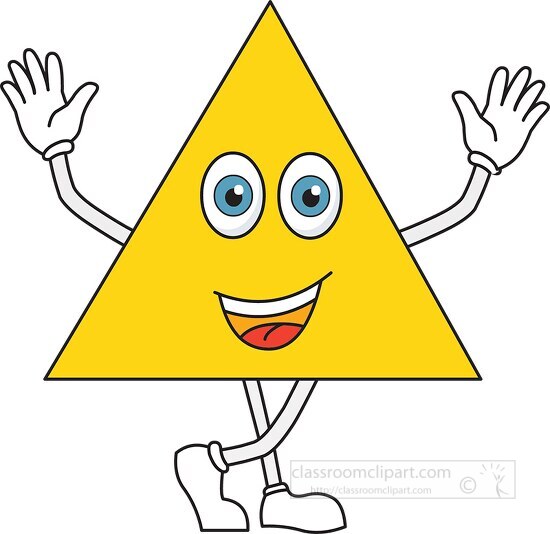 triangle shape cartoon character clipart