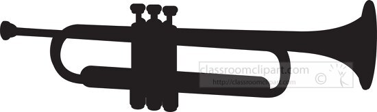 Music Silhouette Clipart-flat design trumpet silhouette clipart