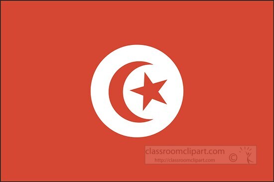 Tunisia flag flat design clipart