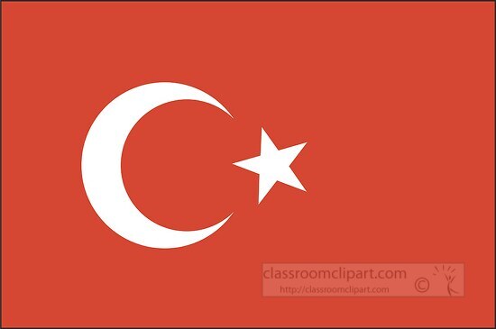 Turkey flag flat design clipart