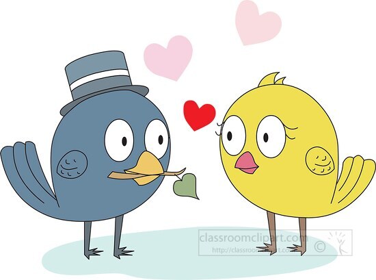 two birds in love clipart