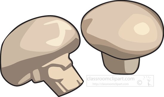 two brown cooking mushroom clipart