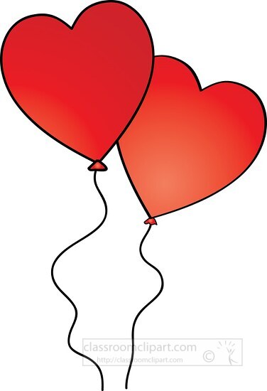 two heart shaped balloons clipart