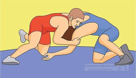 two opponents wrestling clinch technique