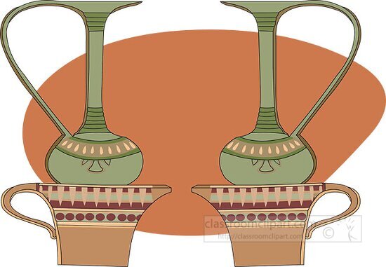 two vases used by the ancient egyptians clipart