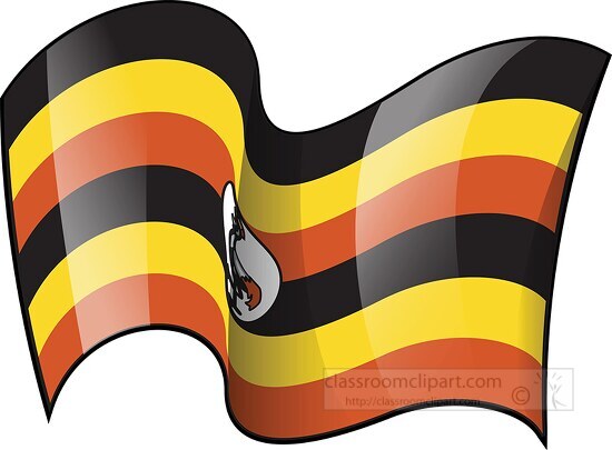 Uganda wavy country flag clipart