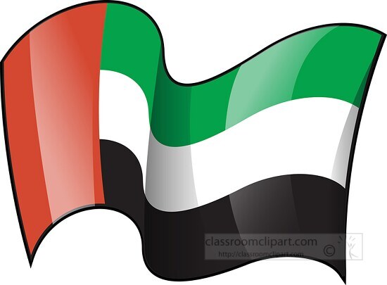 United Arab Emirates wavy country flag clipart