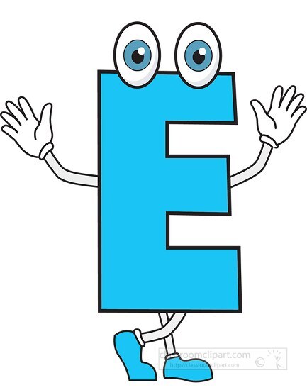 Cartoon Style Letters Upper and Lower Case-upper case letter E