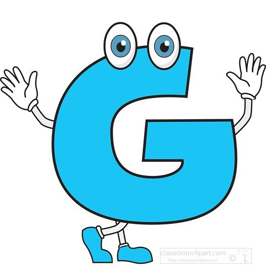 upper case letter G cartoon alphabet