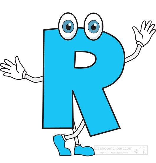 upper case letter R cartoon alphabet