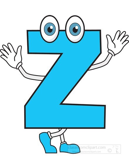 upper case letter Z cartoon alphabet
