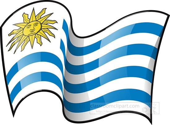 Uruguay wavy country flag clipart