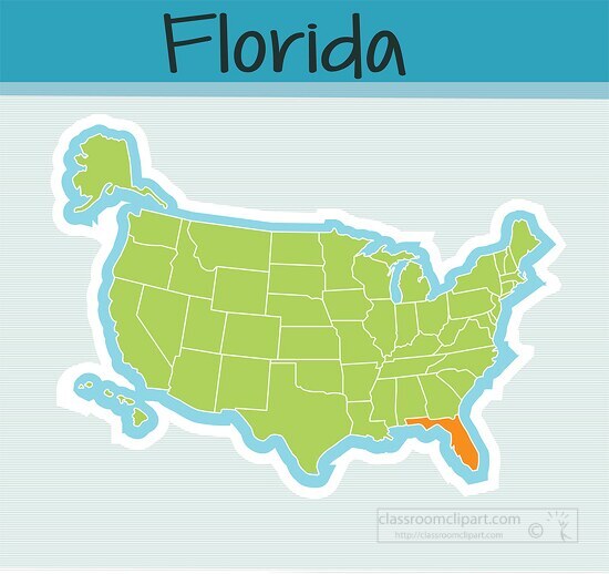 us map state florida square clipart image