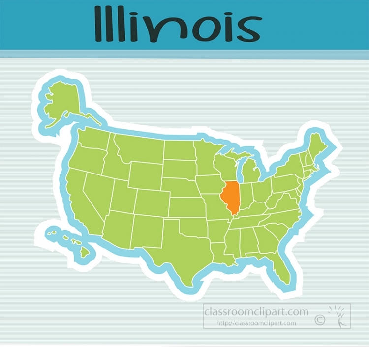 us map state illinois square clipart image