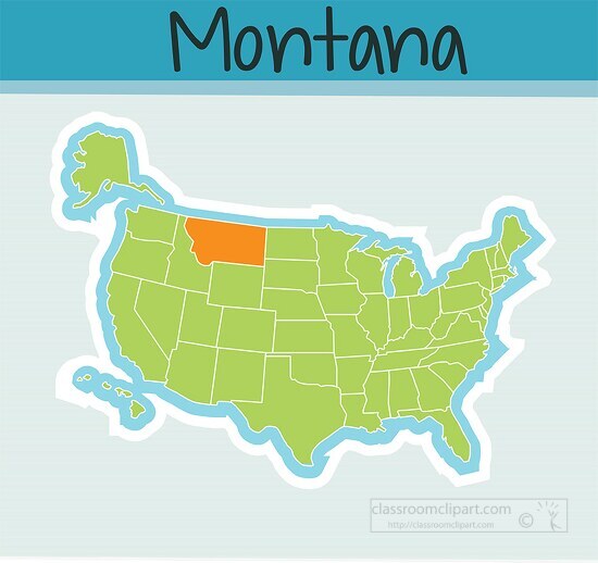us map state montana square clipart image