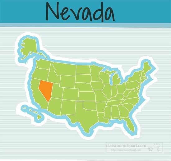 us map state nevada square clipart image