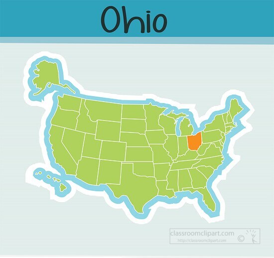 us map state ohio square clipart image