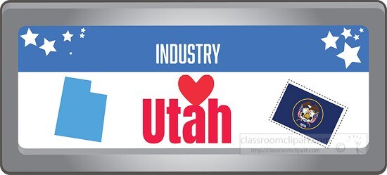 utah state license plate with motto clipart