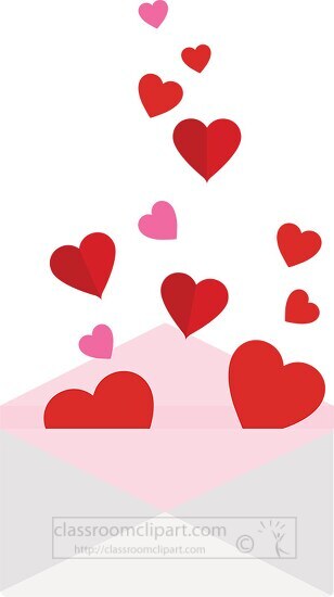 valentines envelope with hearts clipart