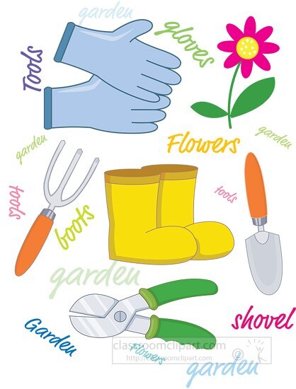 variety gardening tools clipart 3