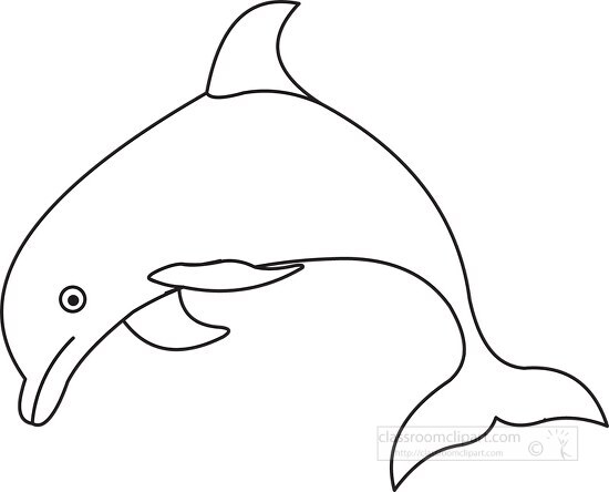vector illustration dolphin black outline