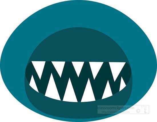 vector illustration of open shark mouth with teeth
