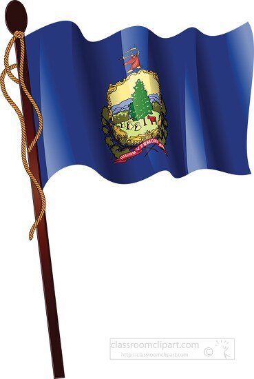 vermont state flag on a flagpole
