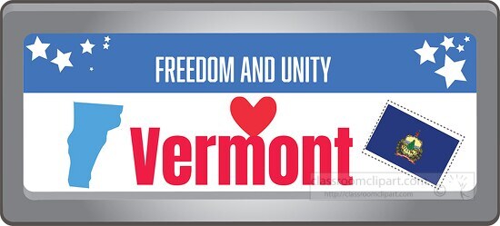 vermont state license plate with motto clipart
