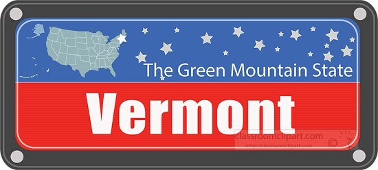 vermont state license plate with nickname clipart