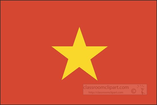 Vietnam flag flat design clipart
