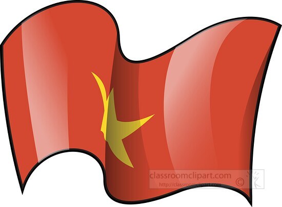 Vietnam wavy country flag clipart