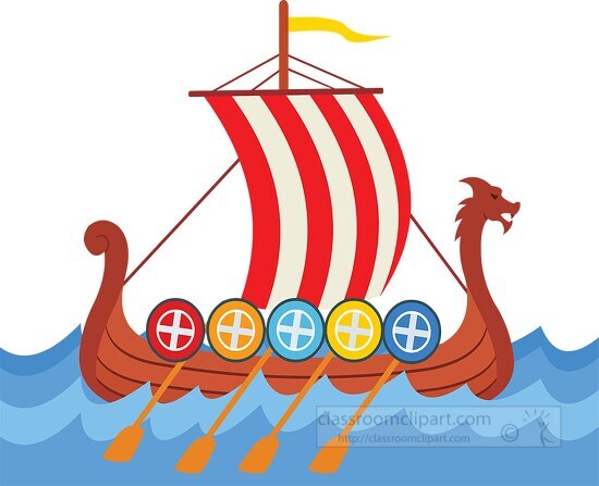 viking long ship norway clipart