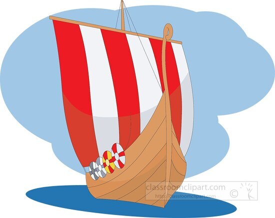 viking ship sailing ship clipart