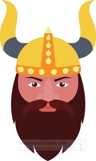 vikings character wearing helmet clipart