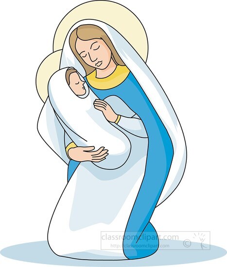 Virgin Mary with Christ Child Clipart