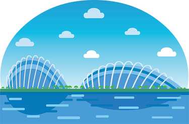 waterfront gardens by bay in singapore clipart