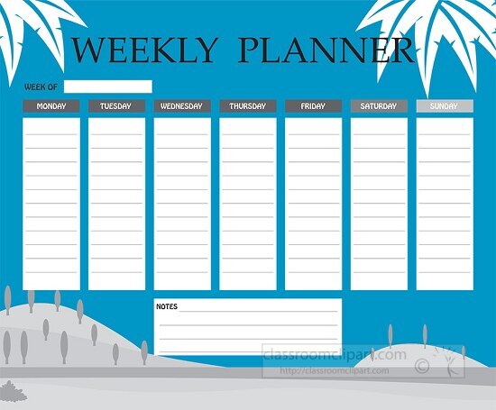 weekly planner gray color