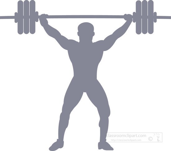 weightlifter with barbells silhouette